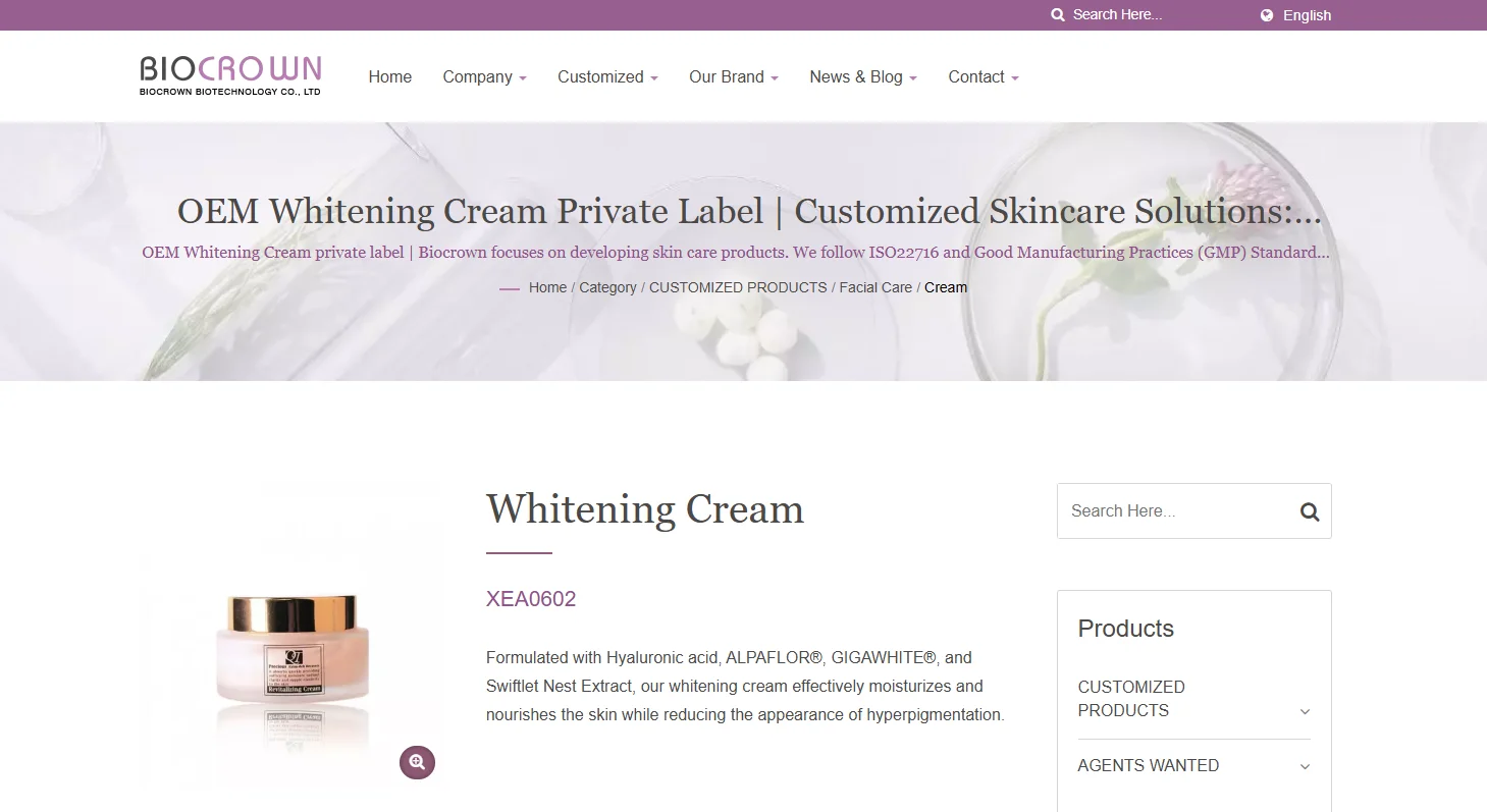 Top 10 Private Label Whitening Cream Manufacturers